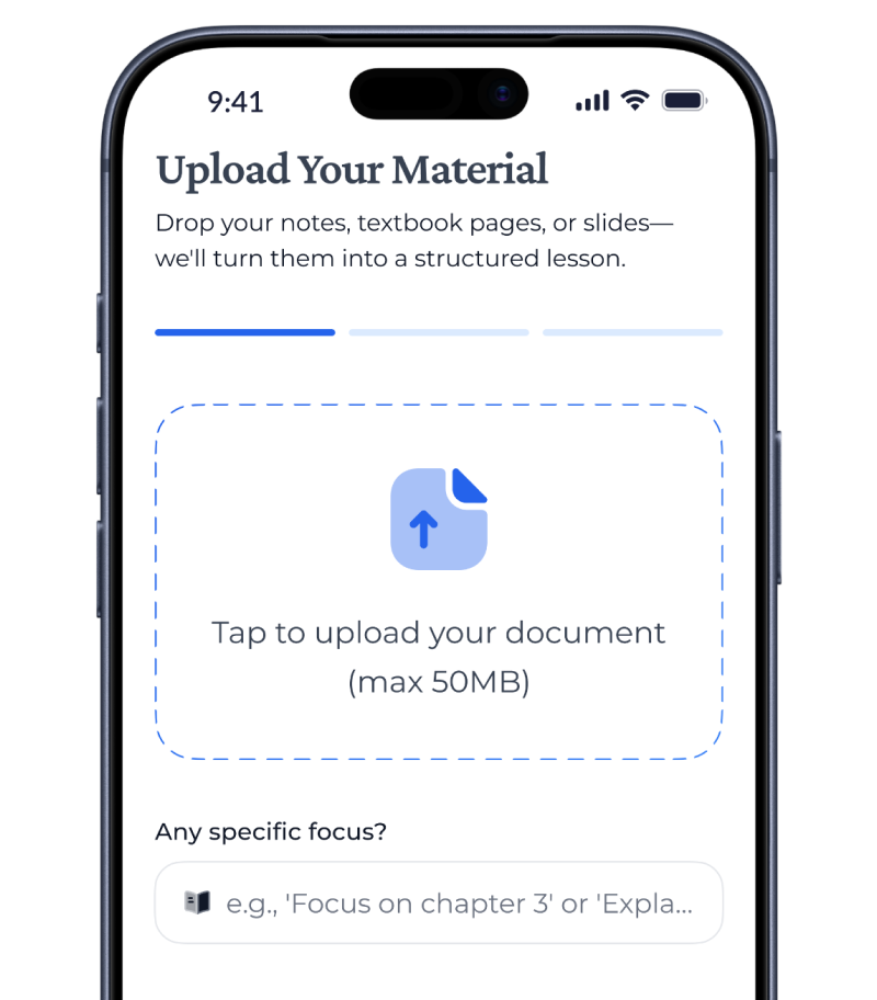 Upload. Learn. Done.